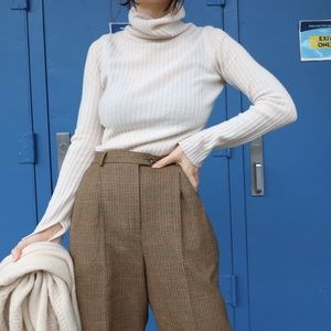 Nili Lotan cream ribbed turtleneck sweater